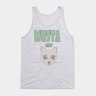 Musta cat mustache Tank Top